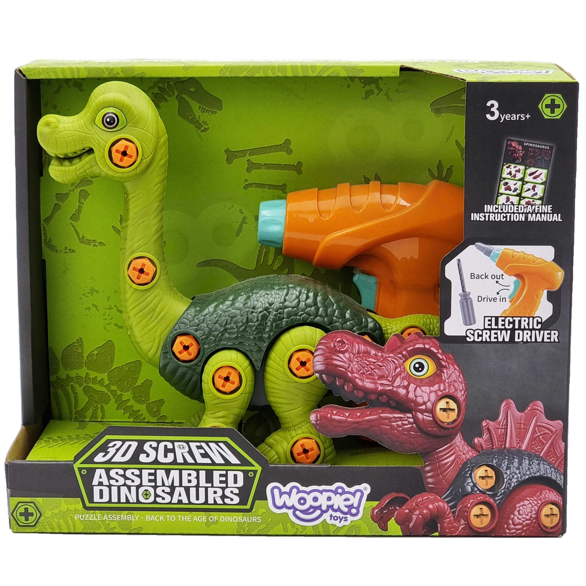Woopie Dinosaur csavarozó építőkészlet + fúró 31 db.