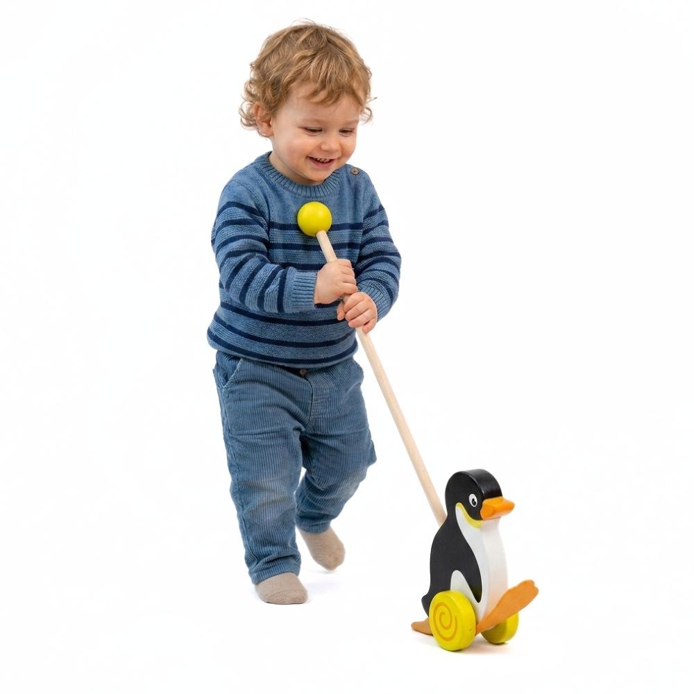 Viga Toys træ pingvin pusher