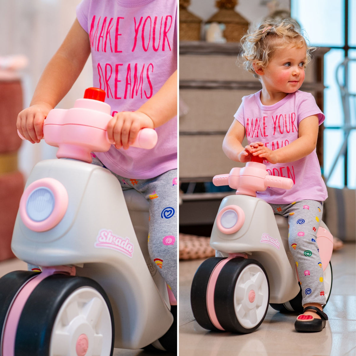 Falk Scooter Strada Porteur Rétro Pour Filles Pneus Silencieux À Partir De 1 An