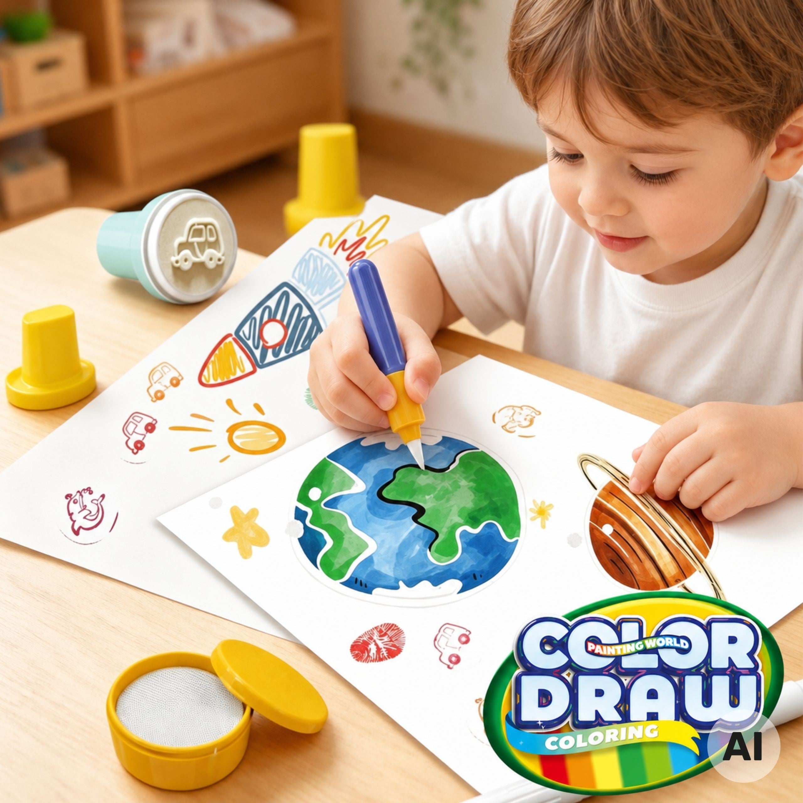 Woopie Magic Brush Creative Set For Drawing Stamps Kids 3+