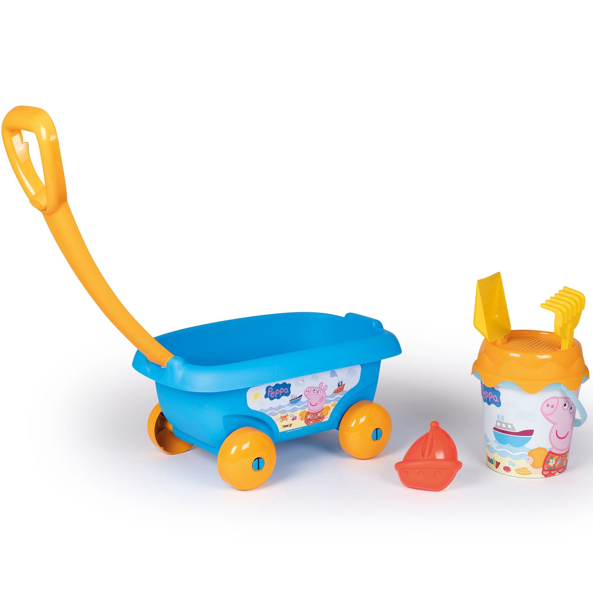 Количка за пясък Smoby Peppa Pig с кофа и аксесоари