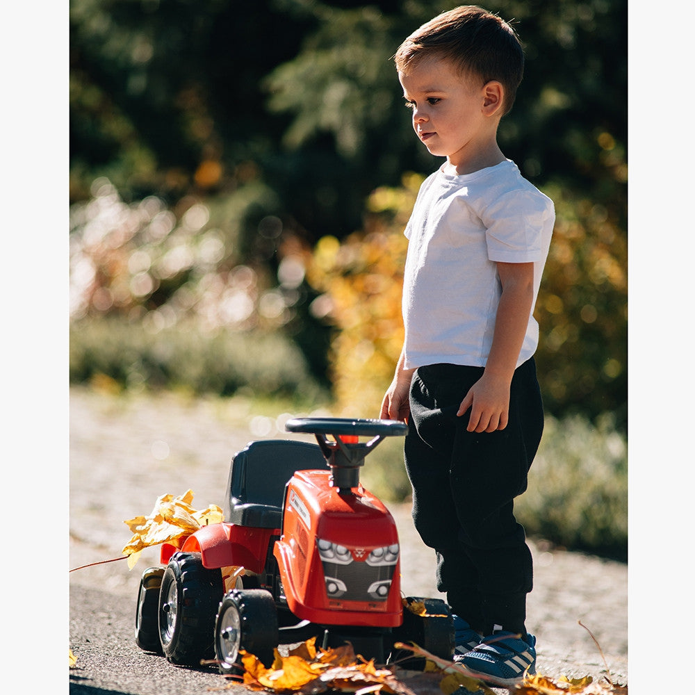 Falk Baby Massey Ferguson Red Tractor With Trailer + Accessories. From 1 Year