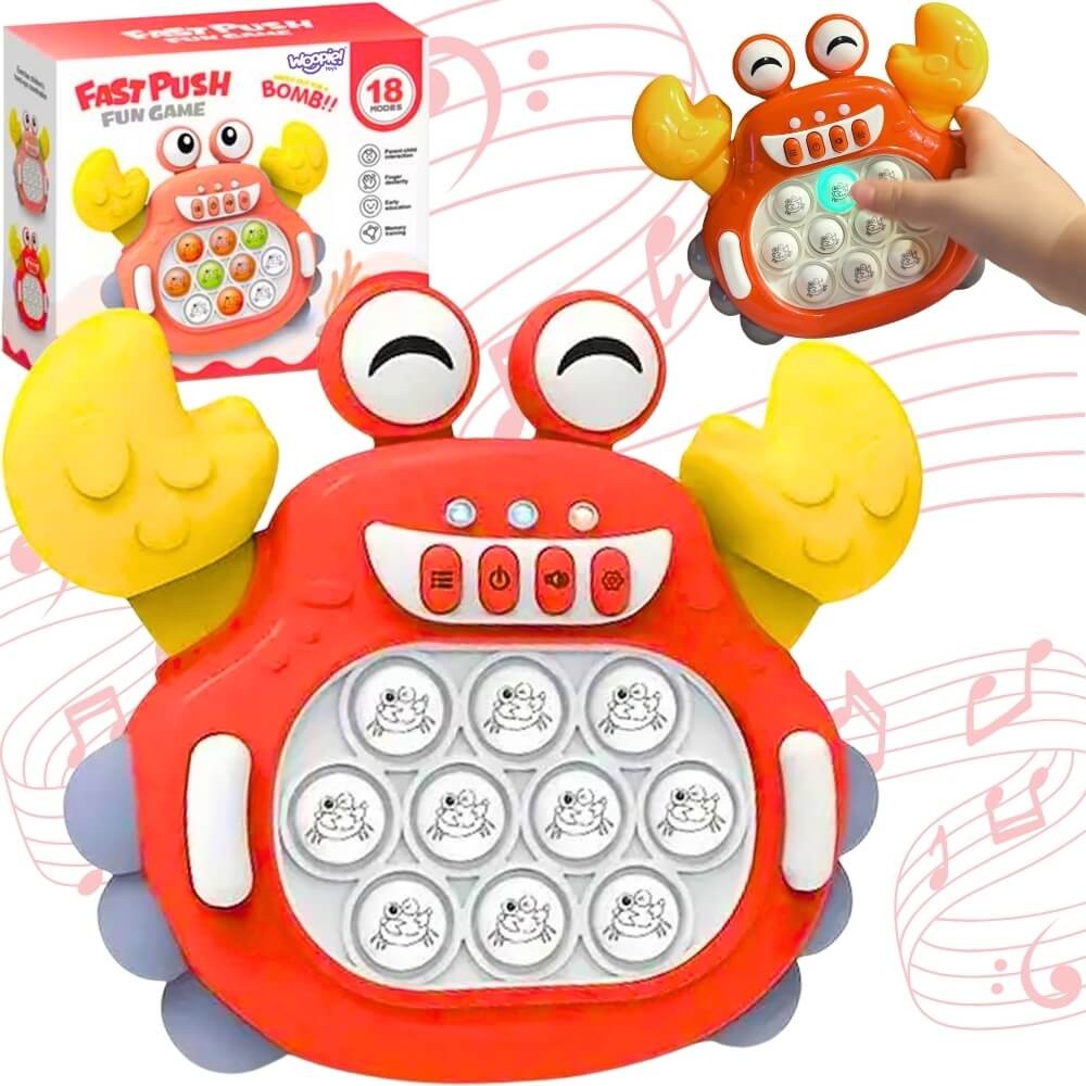 Woopie Pop It Electronic Anti-stress Arcade Game Red Crab