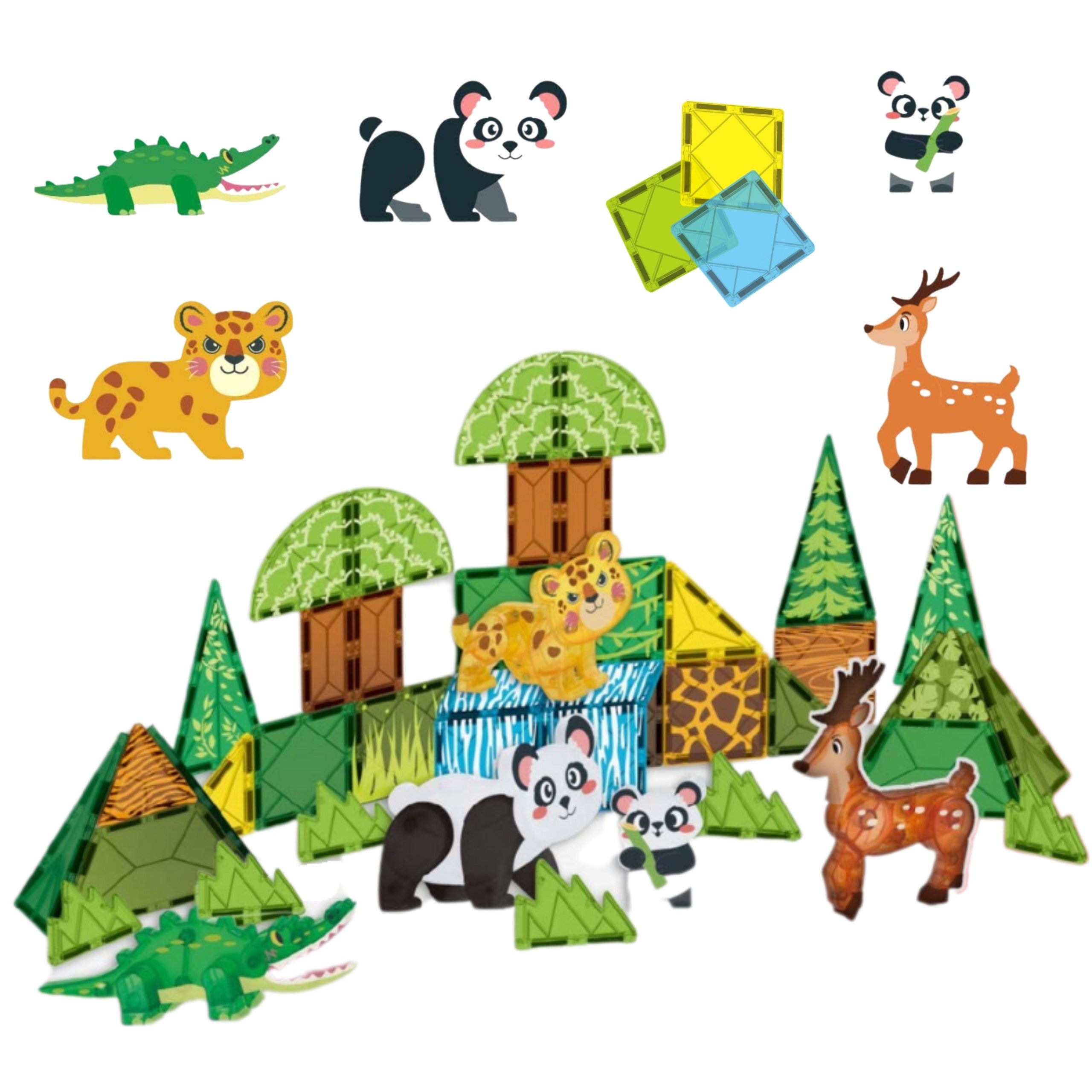 Bloic Foirgníochta Maighnéadacha Woopie 3d Set Oideachais Ainmhithe Uathúla 45pcs.