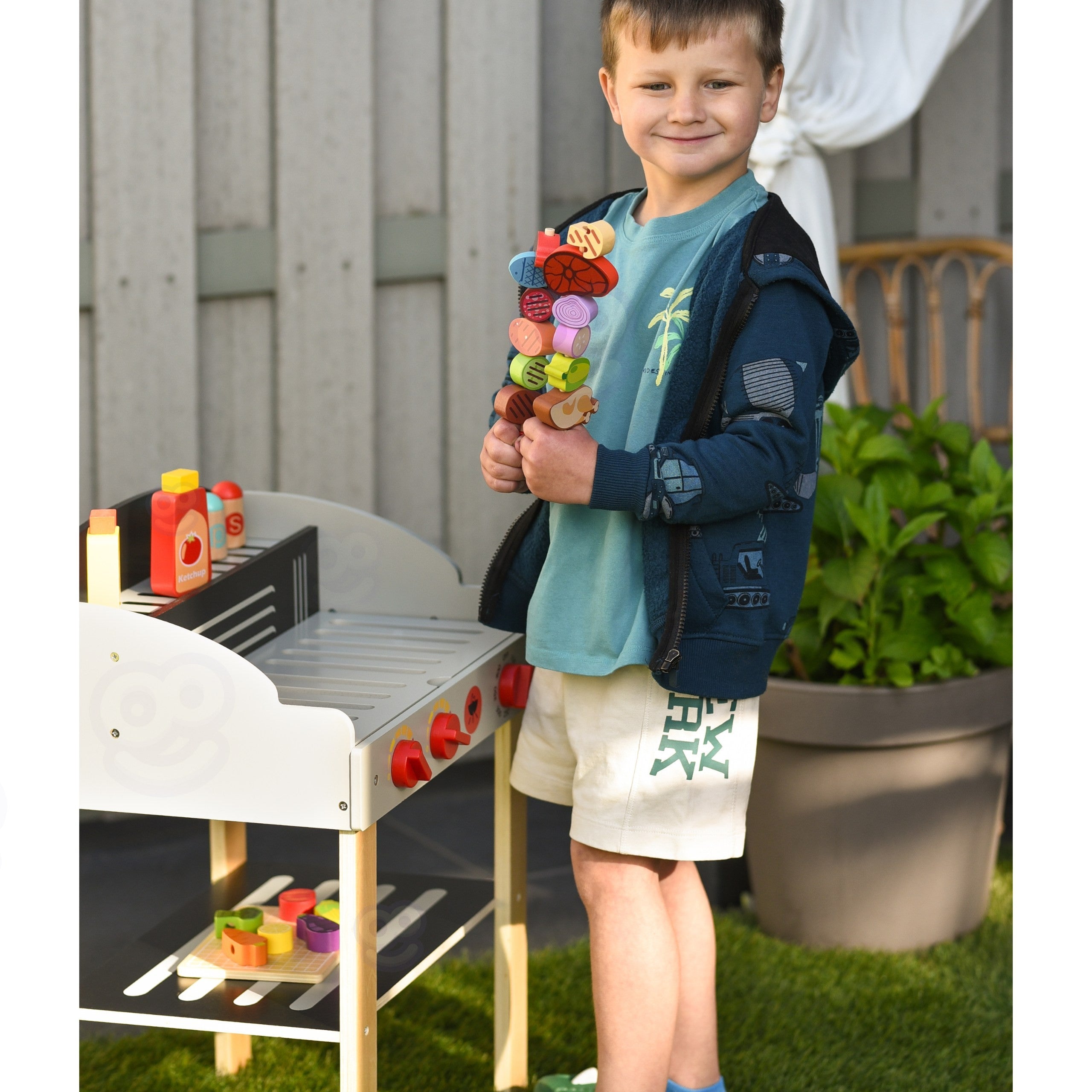 Woopie Green Wooden Grill Skewers Vegetables Accessories 24 Pcs.