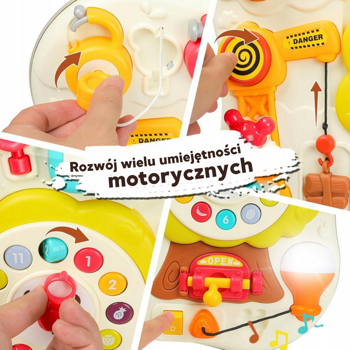 Woopie Montessori Manipulativ Sensory Interactive Board för småbarn