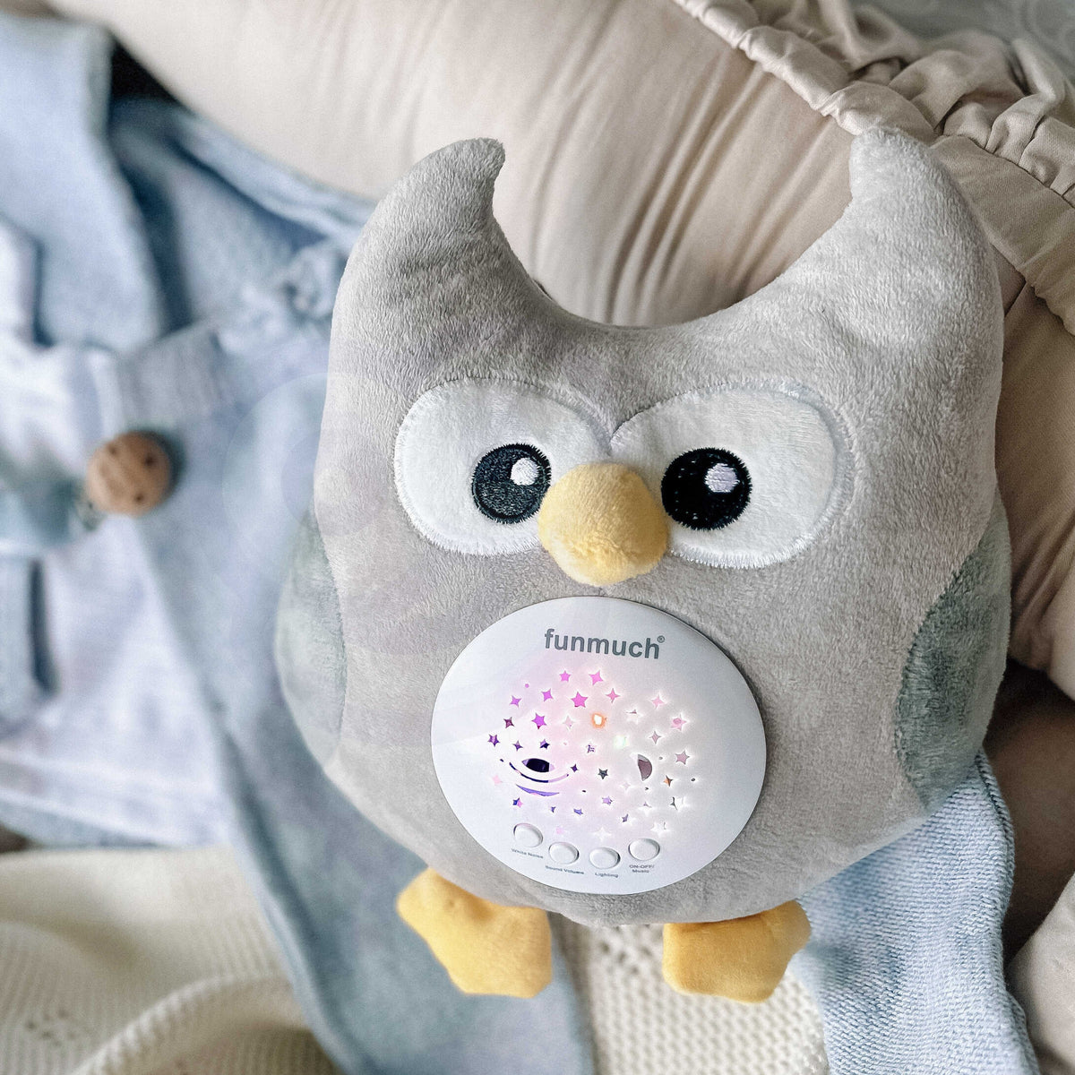 Projecteur hibou 2 en 1 Woopie Baby - 10 berceuses