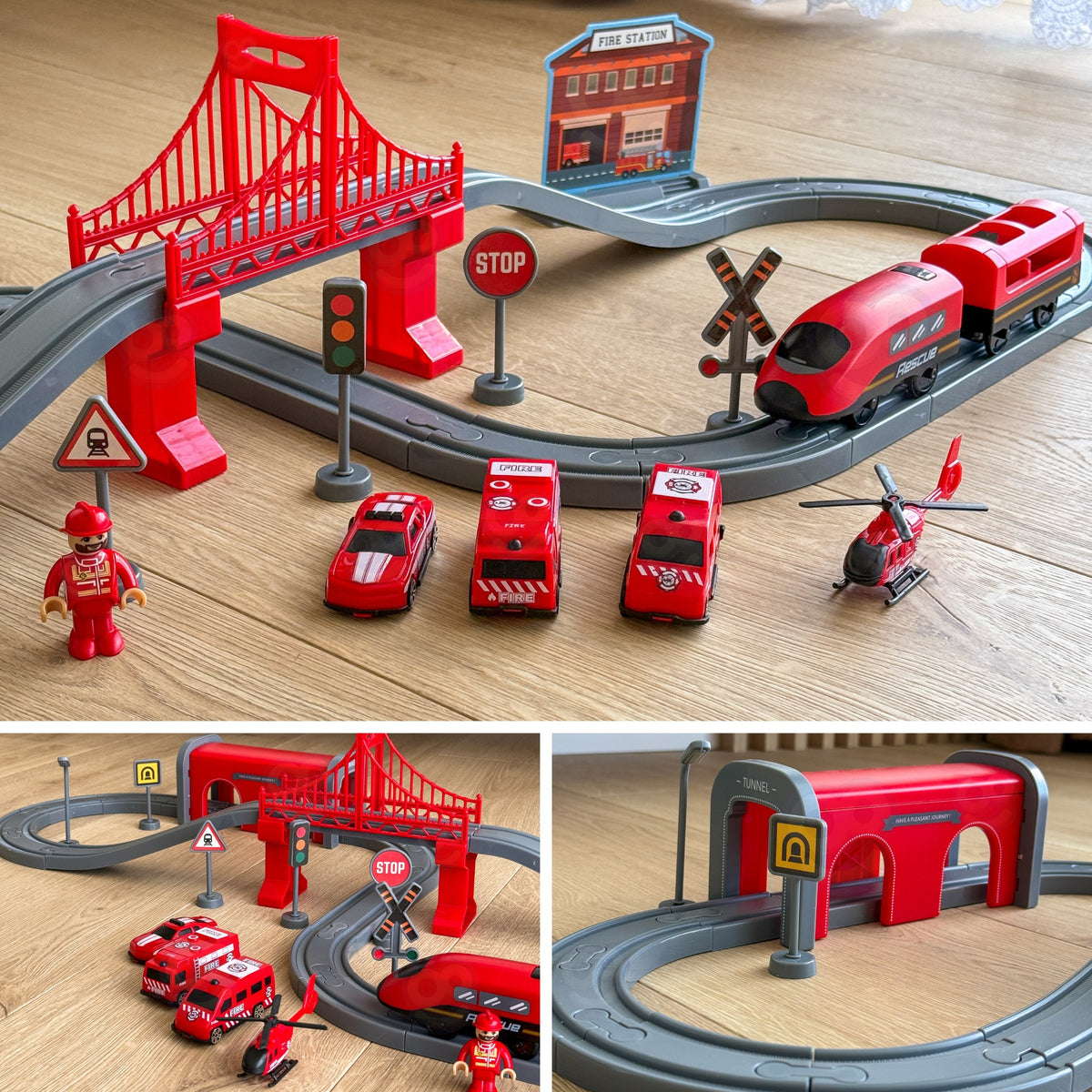 Woopie Pendolino Coffret Train Électrique Pompiers 66pcs.