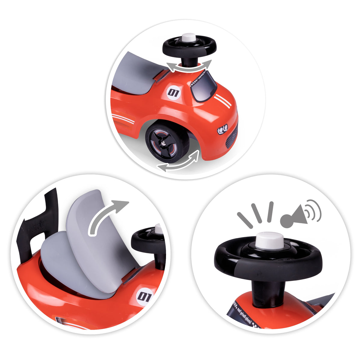 Porteur Smoby Rouge Avec Corne