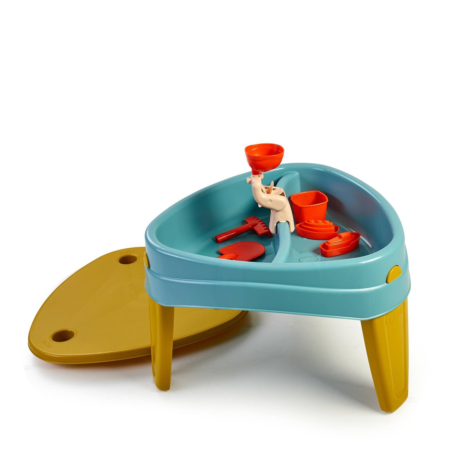 Mesa de água casual 3 em 1 Feber com tampa Sandbox Mesa de piquenique Acessórios para mesa