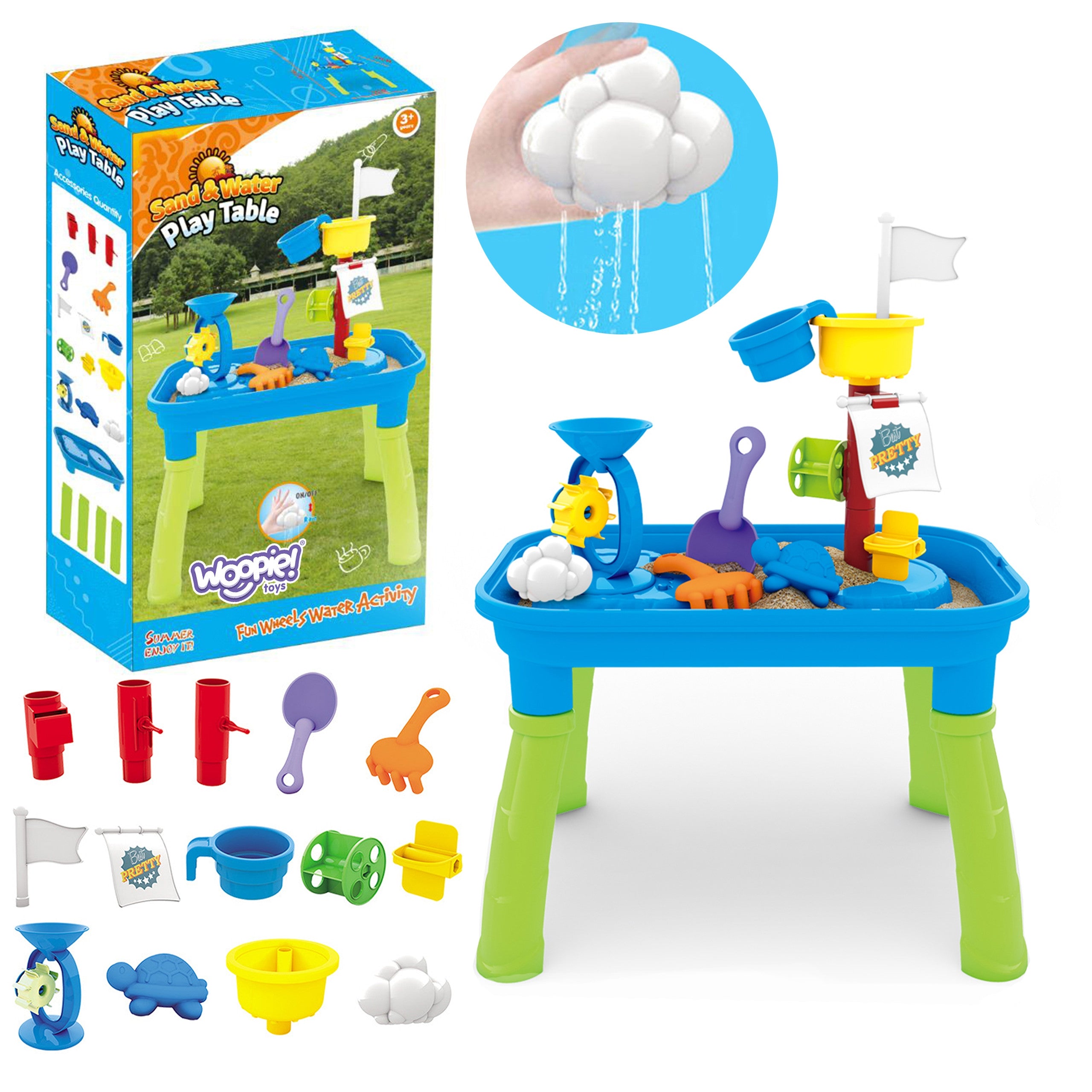 Woopie Water Table 2in1 Sandbox Pirate Ship 6 Acc.