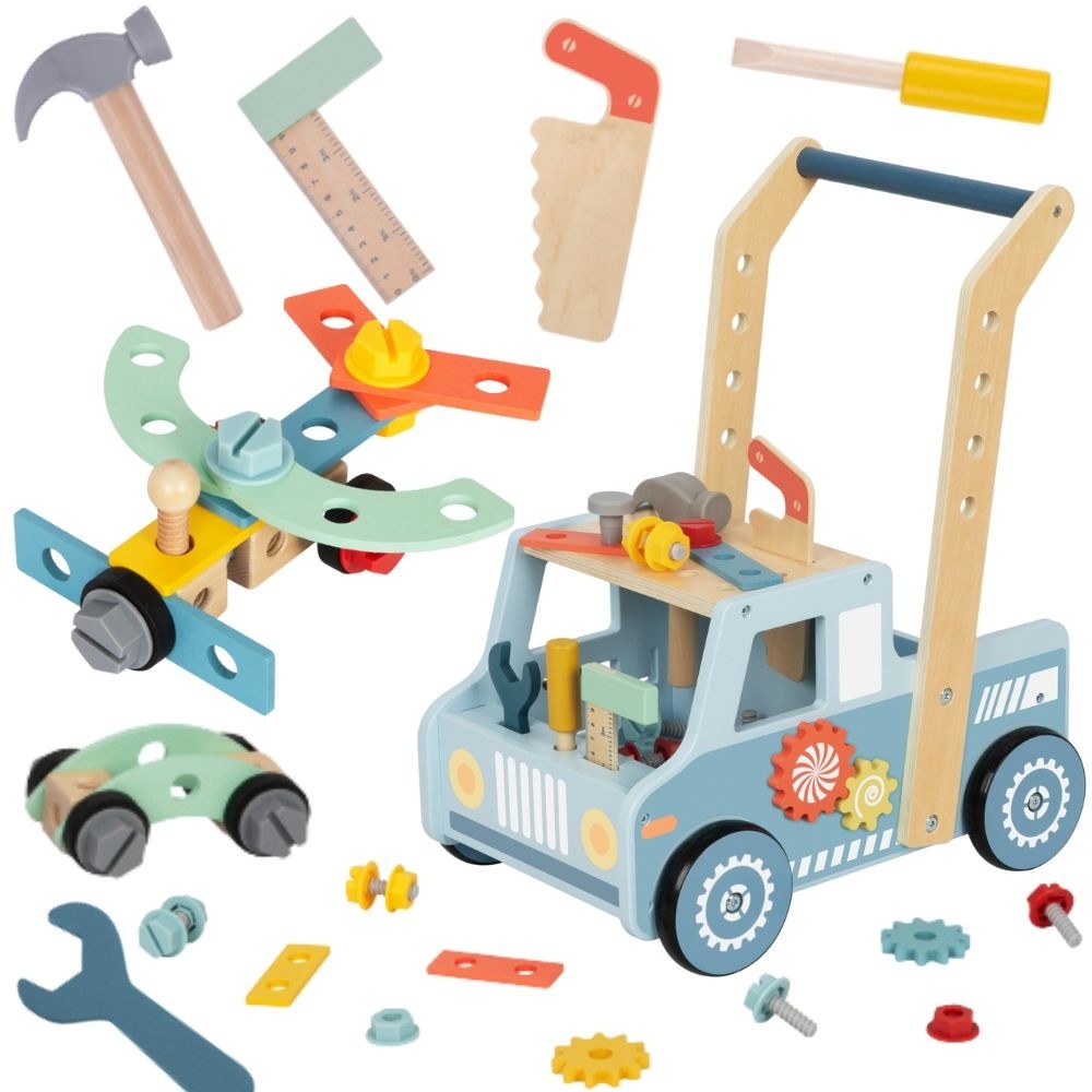 Tooky Toy Walker Car Mini Stem Workshop in legno