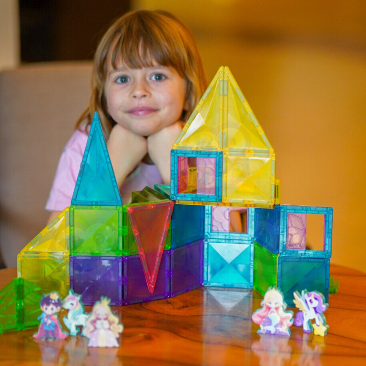 Woopie magnetische bouwblokken 3D-educatieve set Sprookjeskasteel 55-delig.