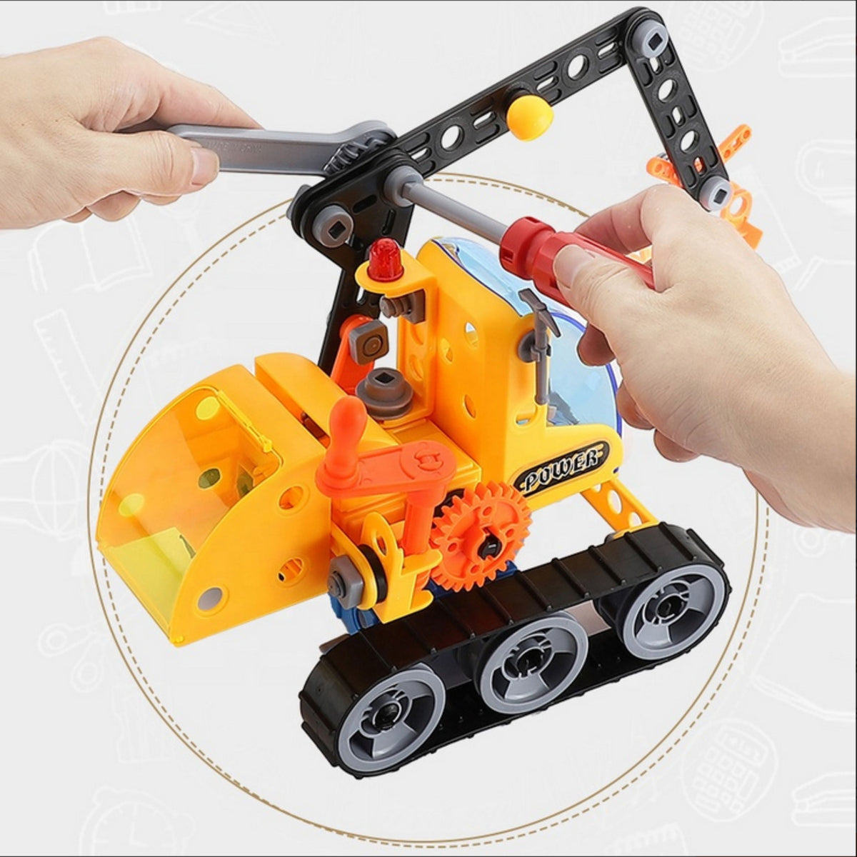 Woopie Building Blocks bauen Baufahrzeuge und 8 Dampfmodelle