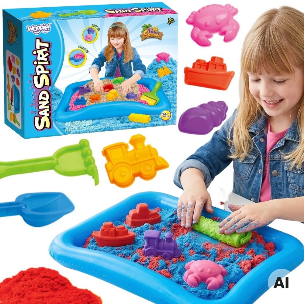 Woopie Kinetic Sand Magic Pool Set Moldes Acessórios 3+