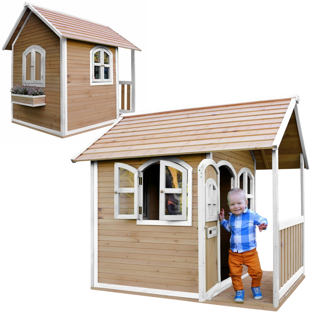 Axi Holzhaus mit Fenstern Alex Spielhaus 178 cm
