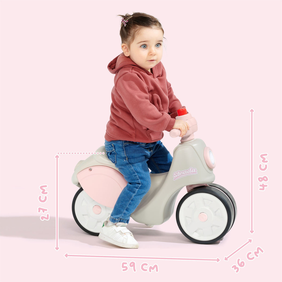 Falk Scooter Strada Porteur Rétro Pour Filles Pneus Silencieux À Partir De 1 An