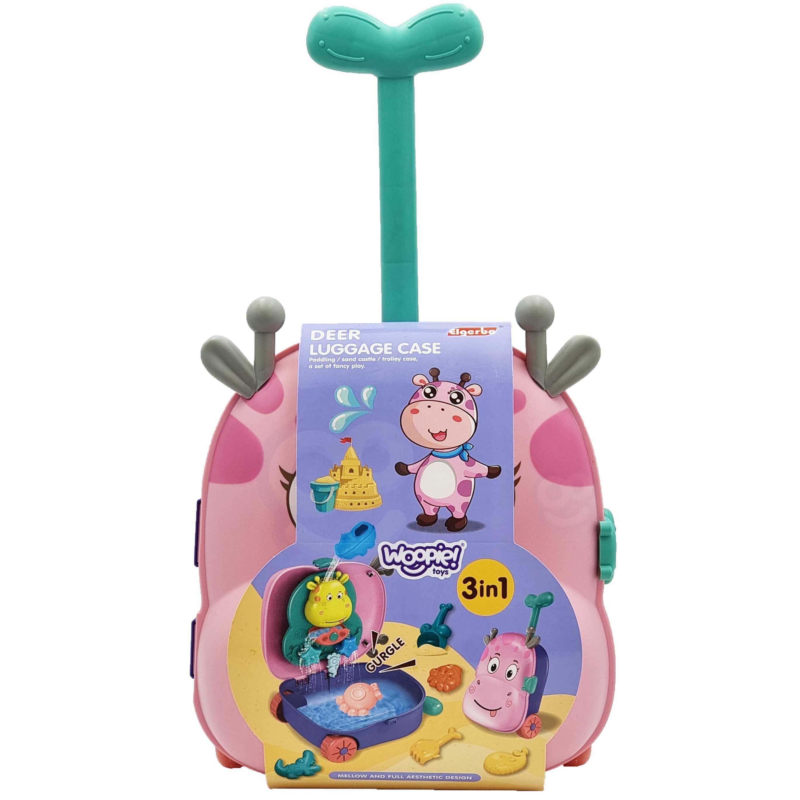Комплект пясъчник Woopie 3 в 1: куфар с елен + водна играчка