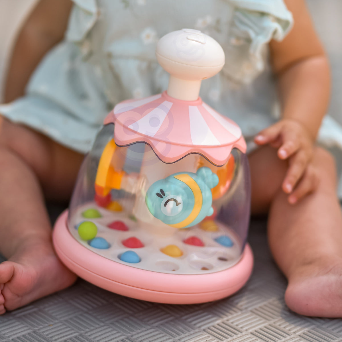 Woopie Baby Colorful Animals Ružový kolotoč s loptičkami