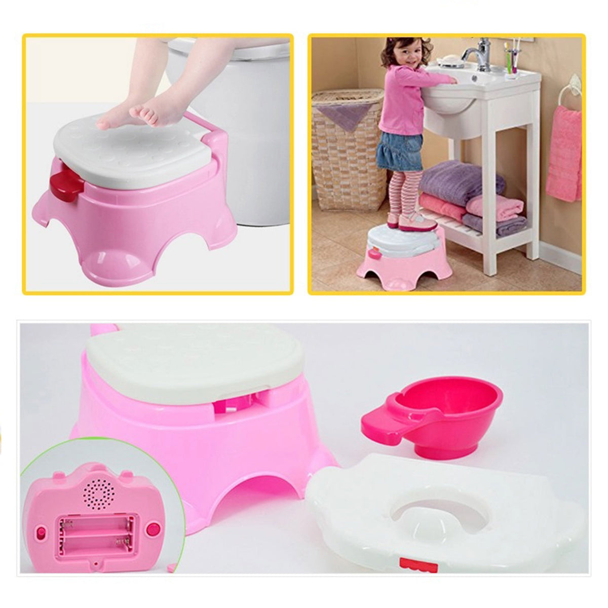 Woopie Baby First Potty för barn med musik 3in1 stolsteg
