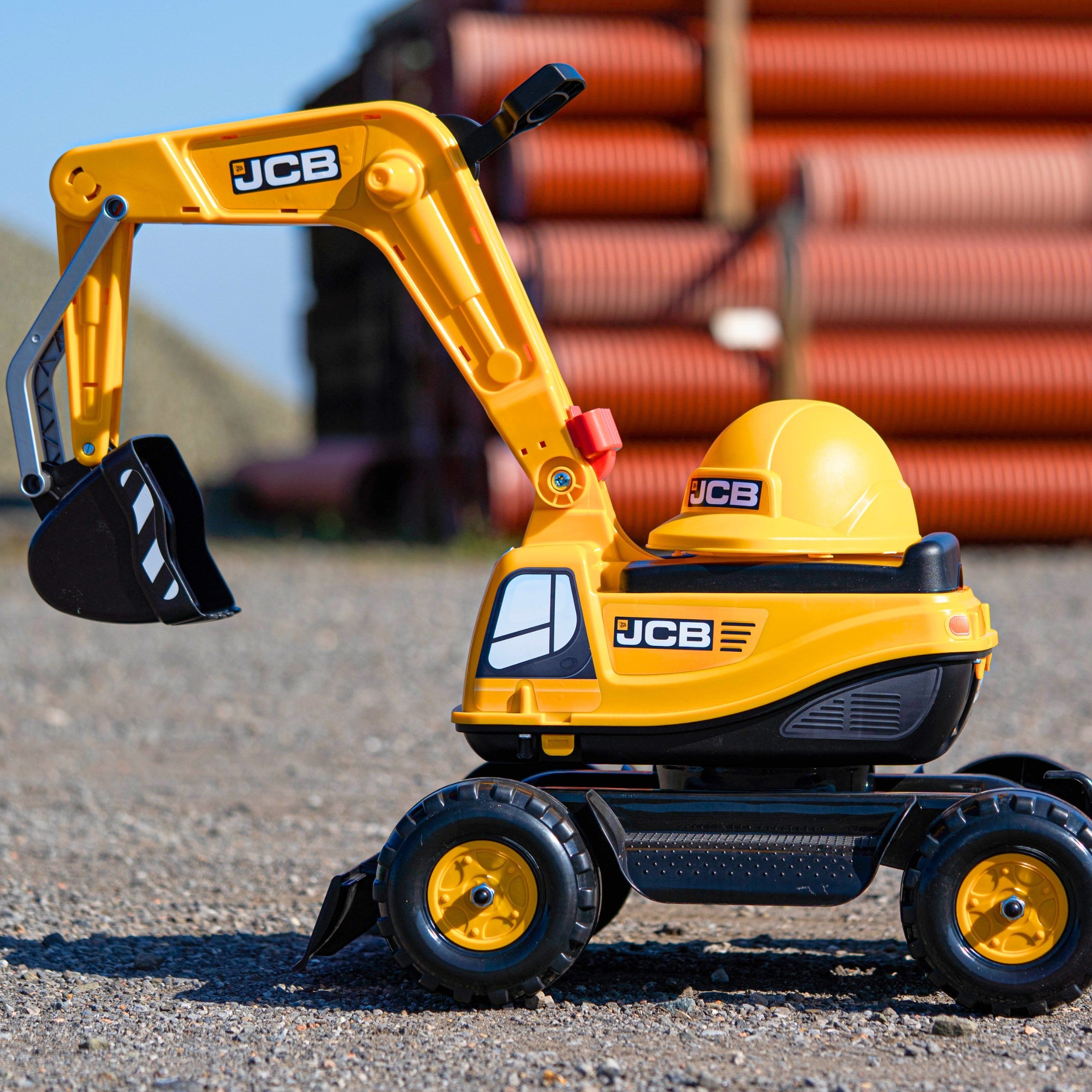 Falk Jcb Digger Excavator Въртяща се жълта движеща се кофа от 3 години.