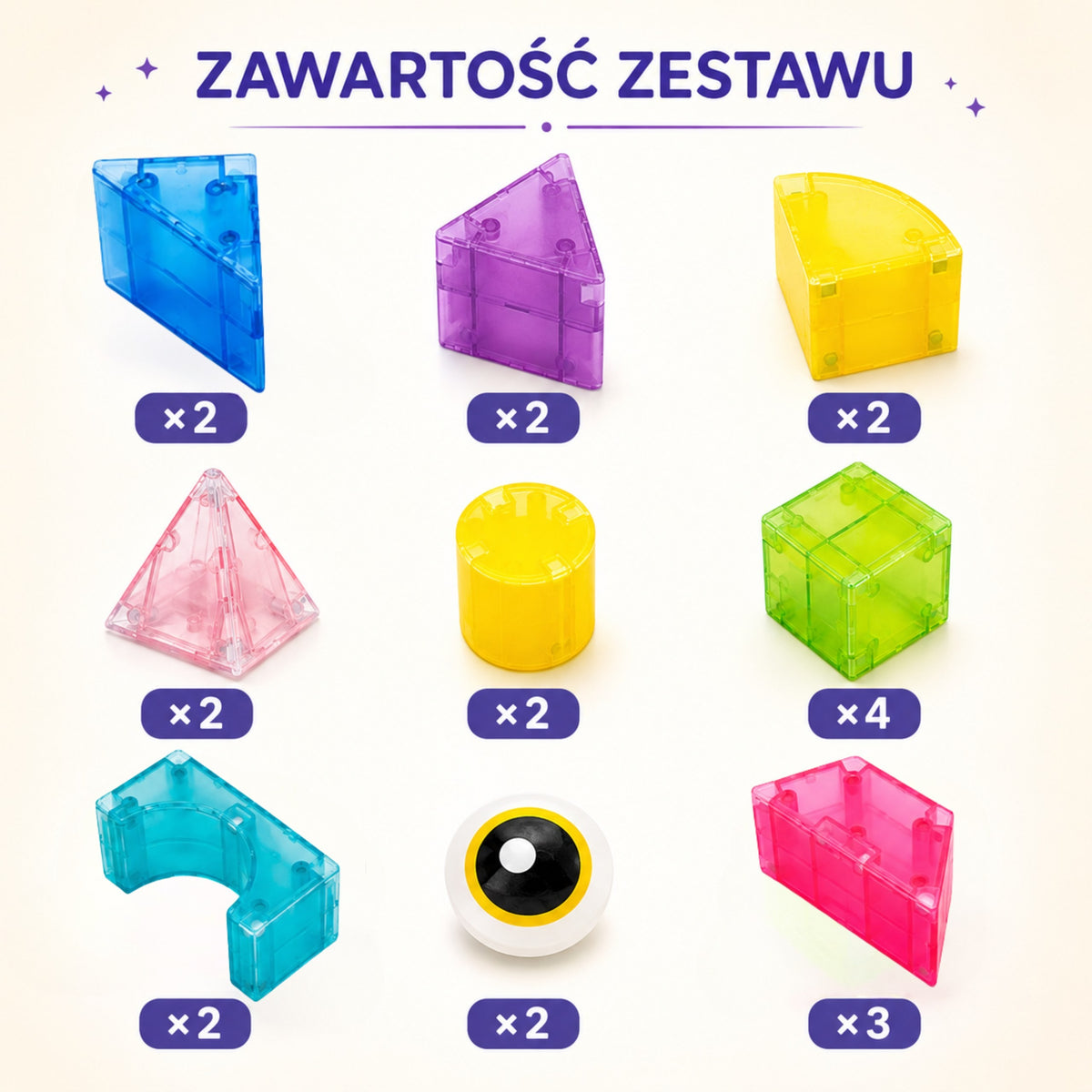 Woopie magnetické bloky 21ks M blok Kreatívny vzdelávací darček 3d