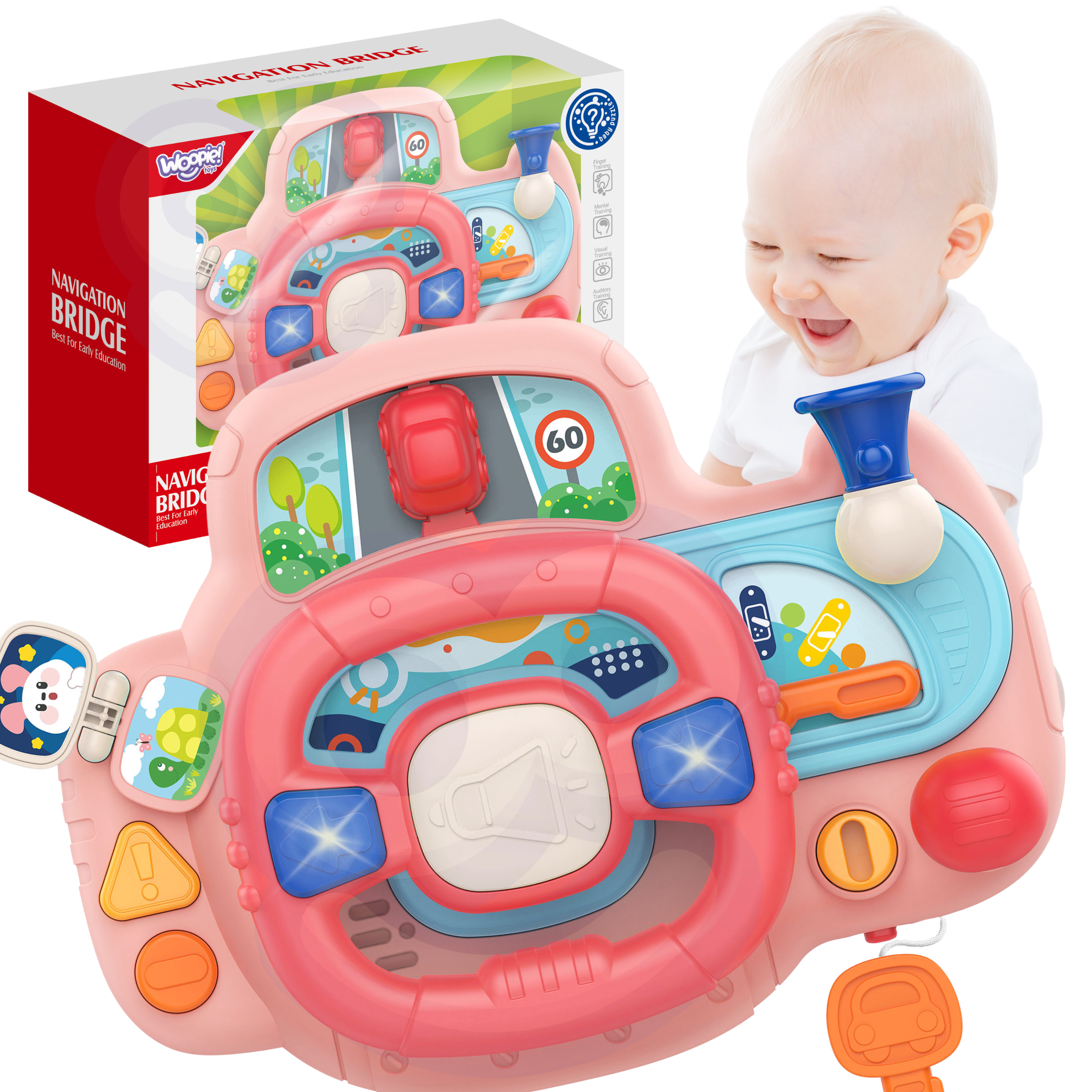 Woopie Baby Interactive Car Steering Wheel With Lights And Sound