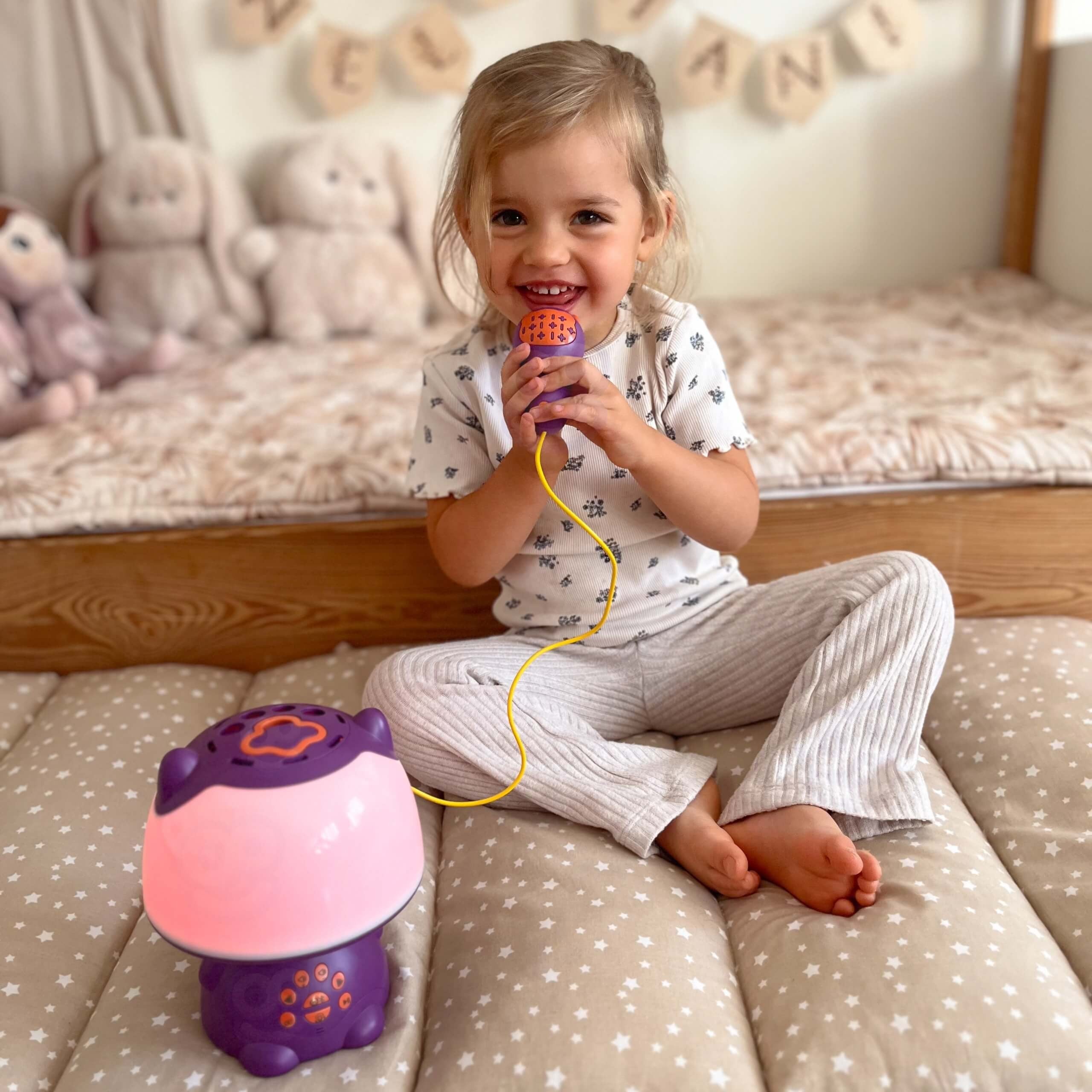 Woopie Lampe Rgb Multifonctionnelle Haut-Parleur Bluetooth Karaoké Modulateur Vocal Carte SD Aux Violet