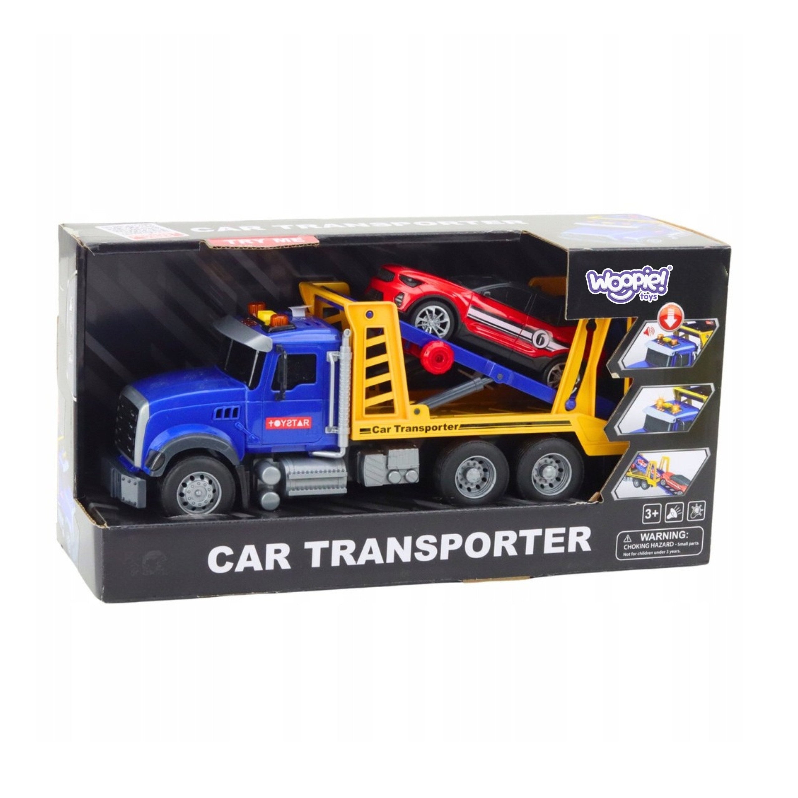 Woopie Grúa Transporter Con Coche Luz Sonido Escala 1:14