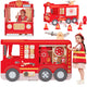 Viga Large Wooden Fire Truck Montessori Playground