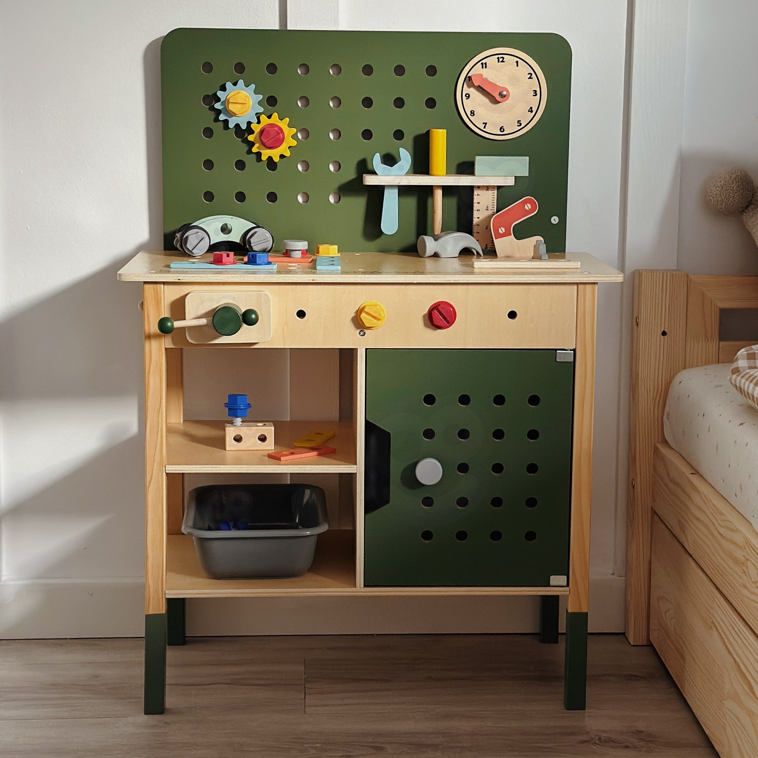 Woopie Green Wooden Stem Workshop Комплект инструменти