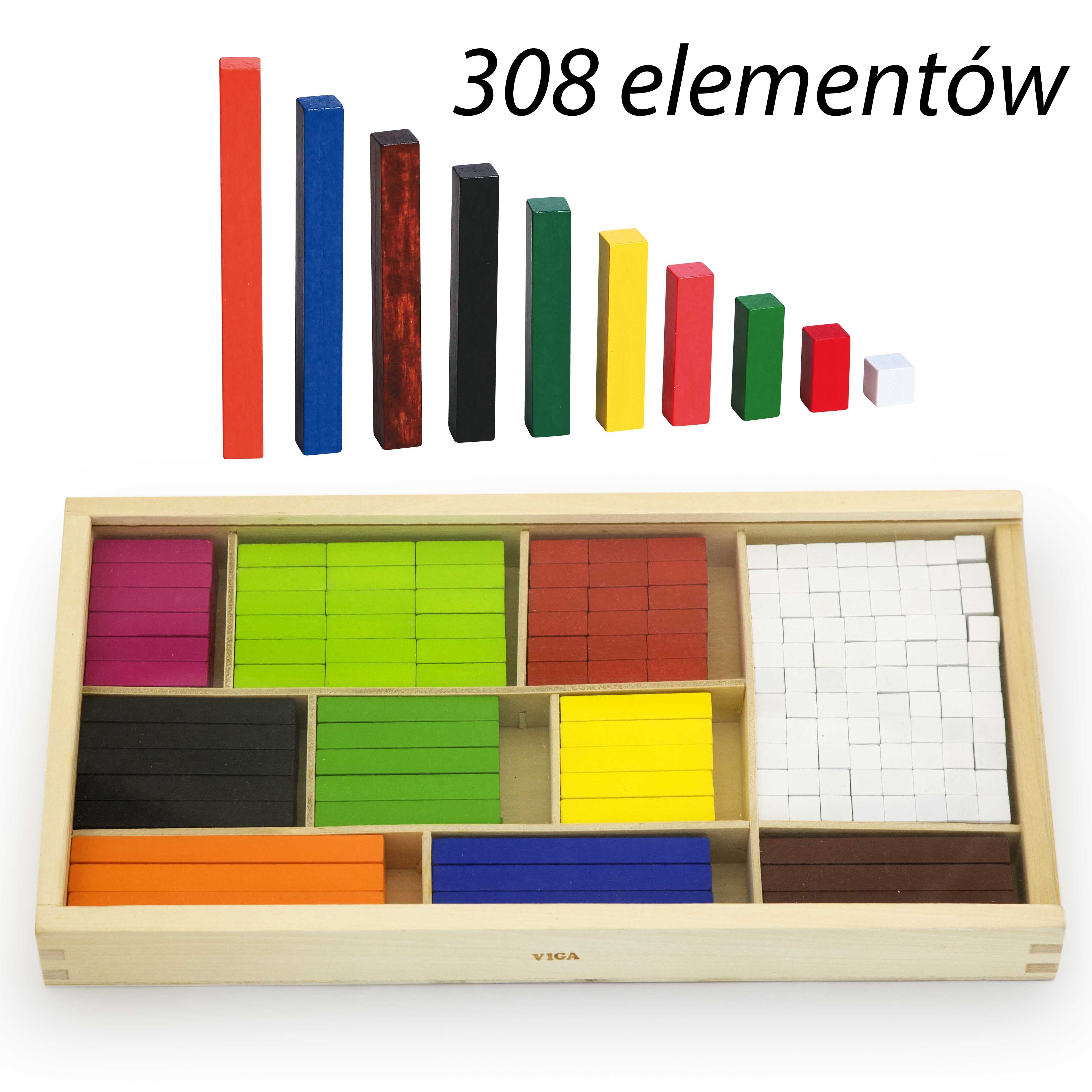 Bastoncini educativi in legno Viga Blocchi cuisenaire matematici
