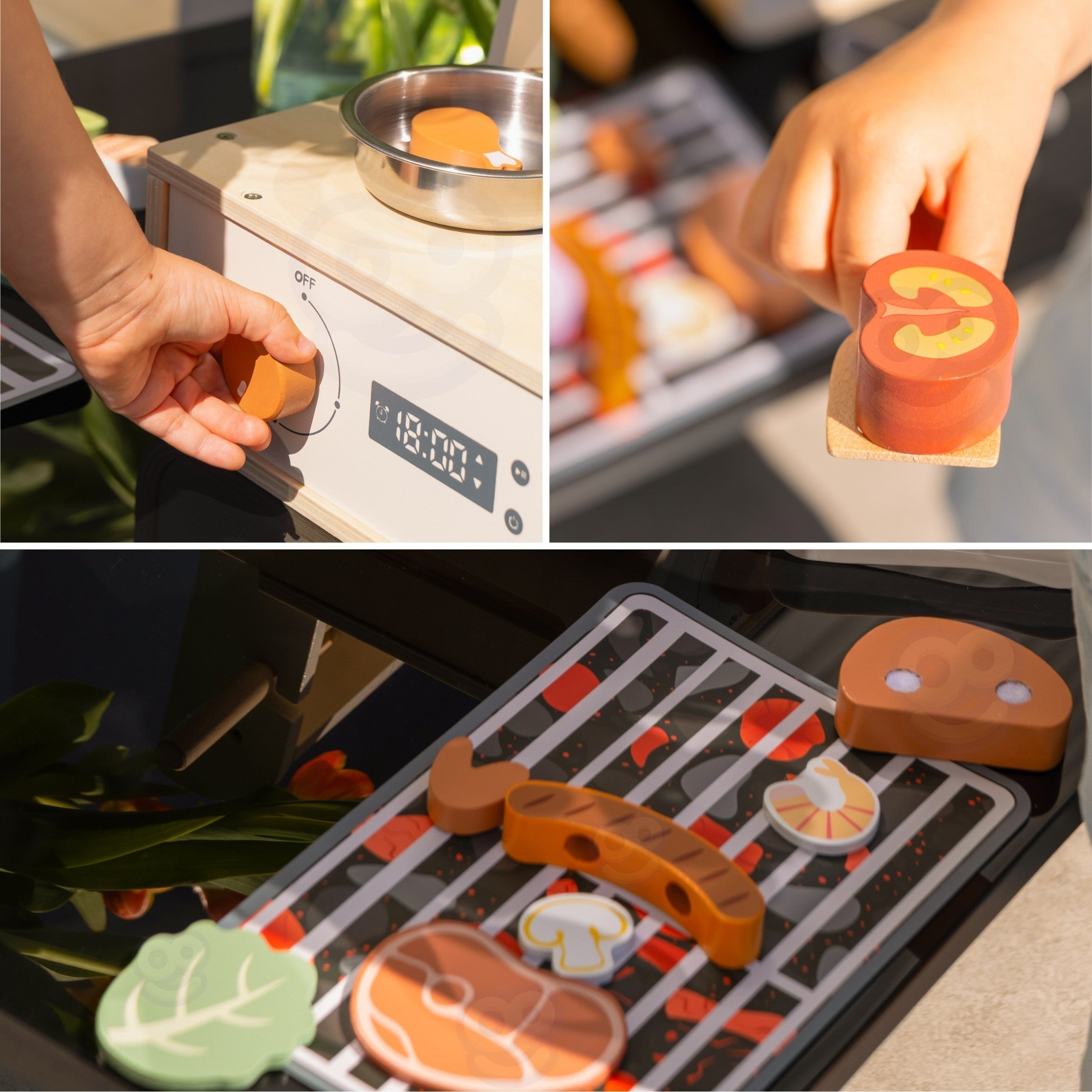 Tooky Toy Wooden Kitchen With Grill And Accessories
