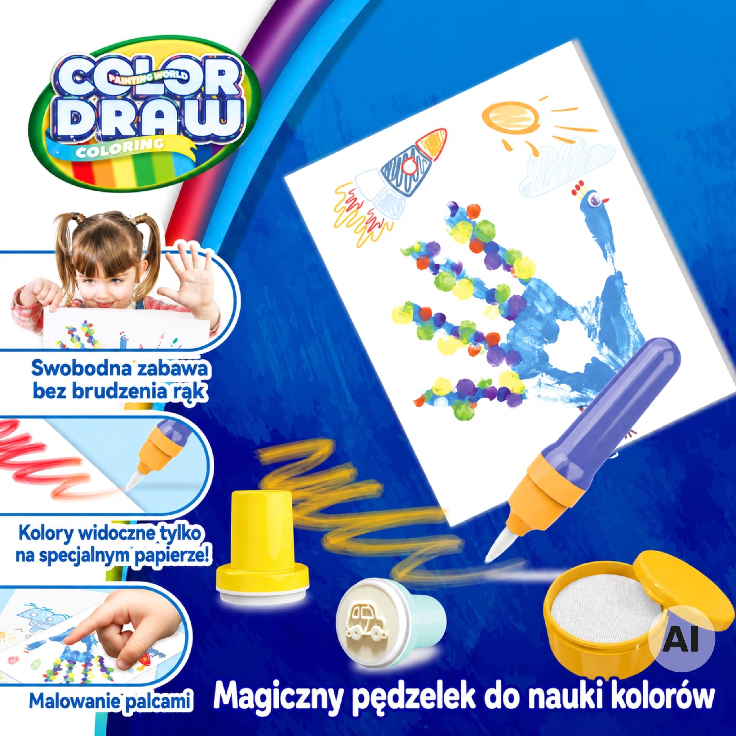 Woopie Magic Brush Creative Set For Drawing Stamps Kids 3+