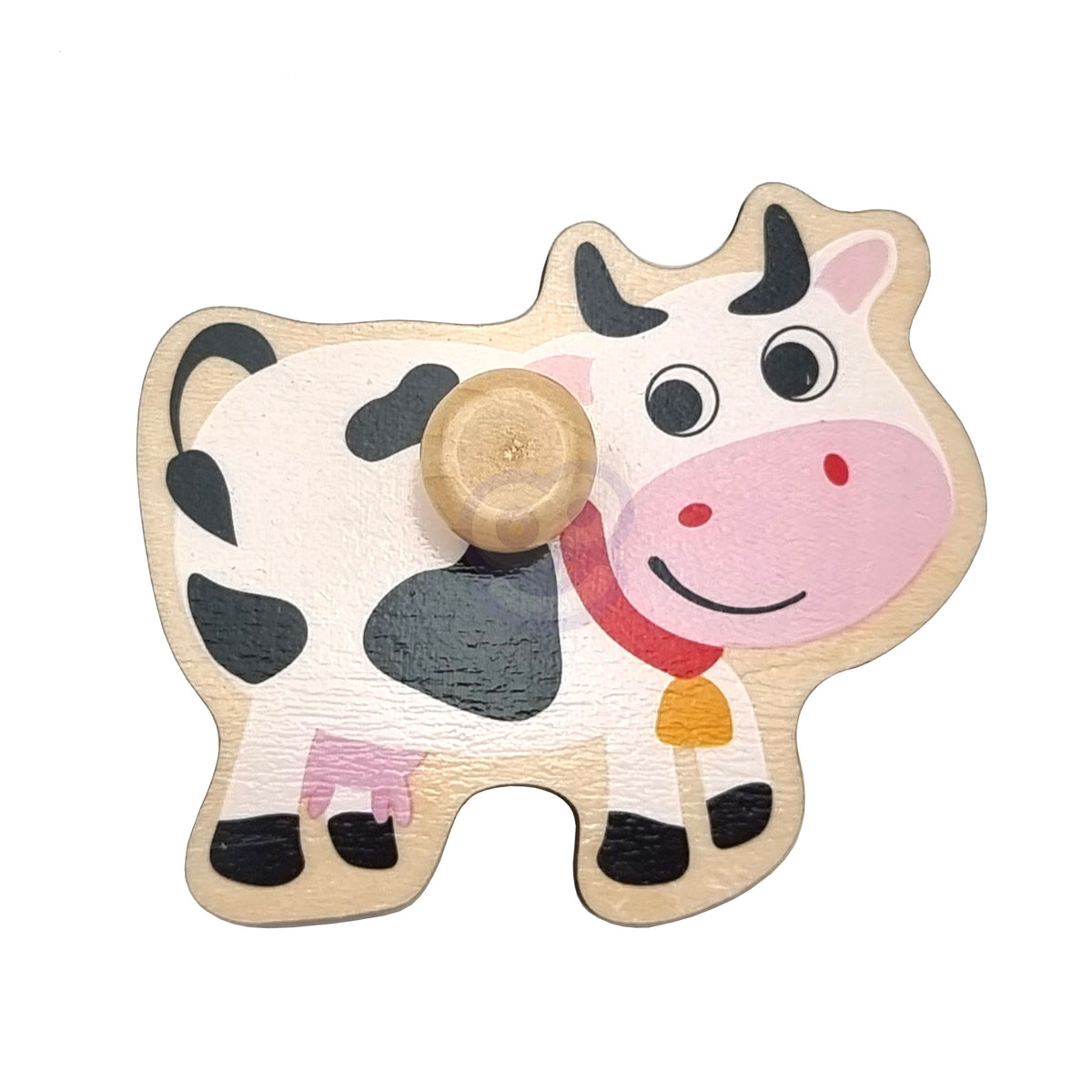 Fermă de puzzle Montessori din lemn verde Woopie, cu ace potriviți