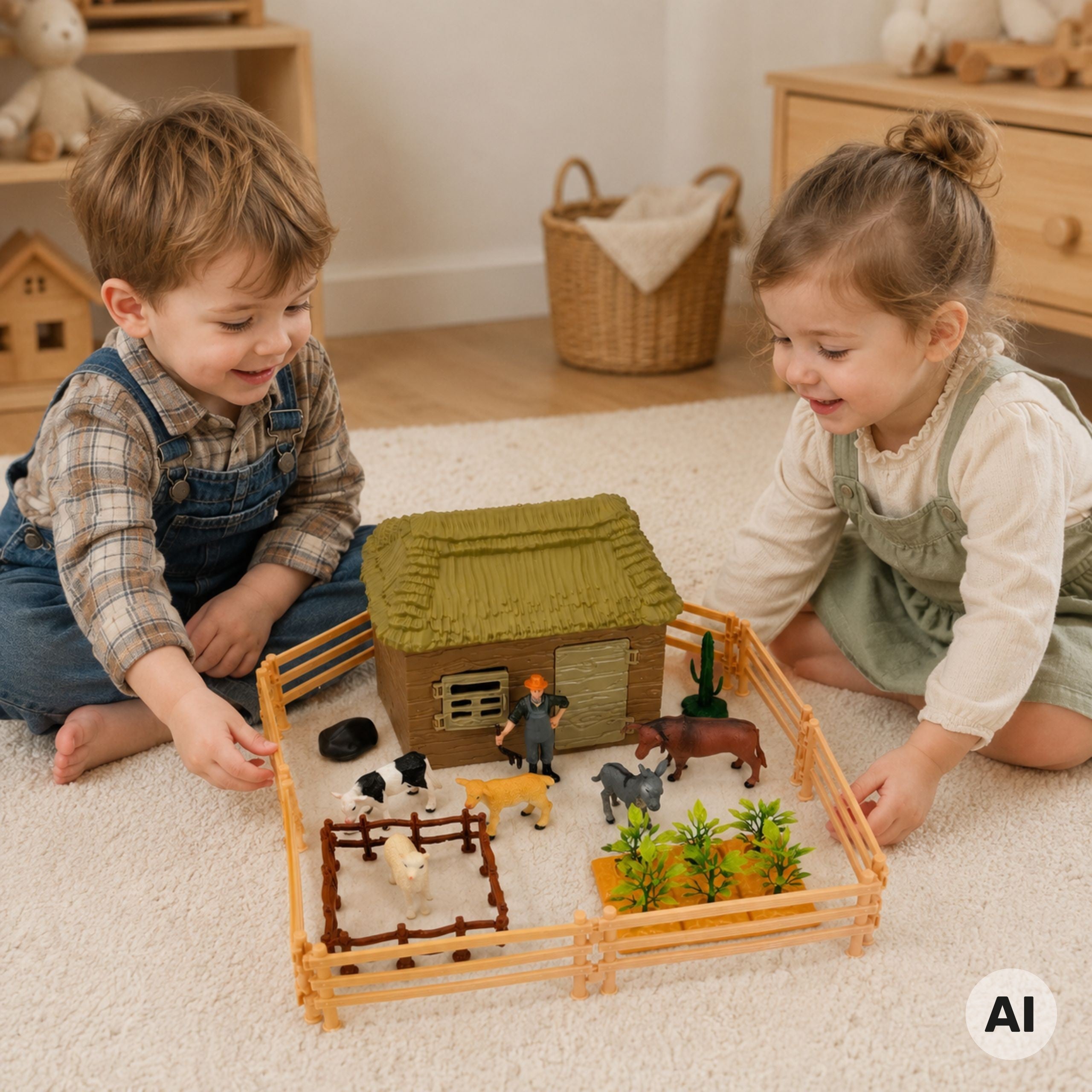 Woopie Farm Animal House Figursæt 37 Stk Lille Farmer
