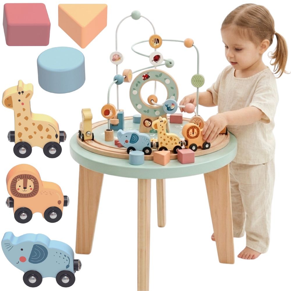 Tooky Toy Дървена маса за дейности Монтесори Motor Loop