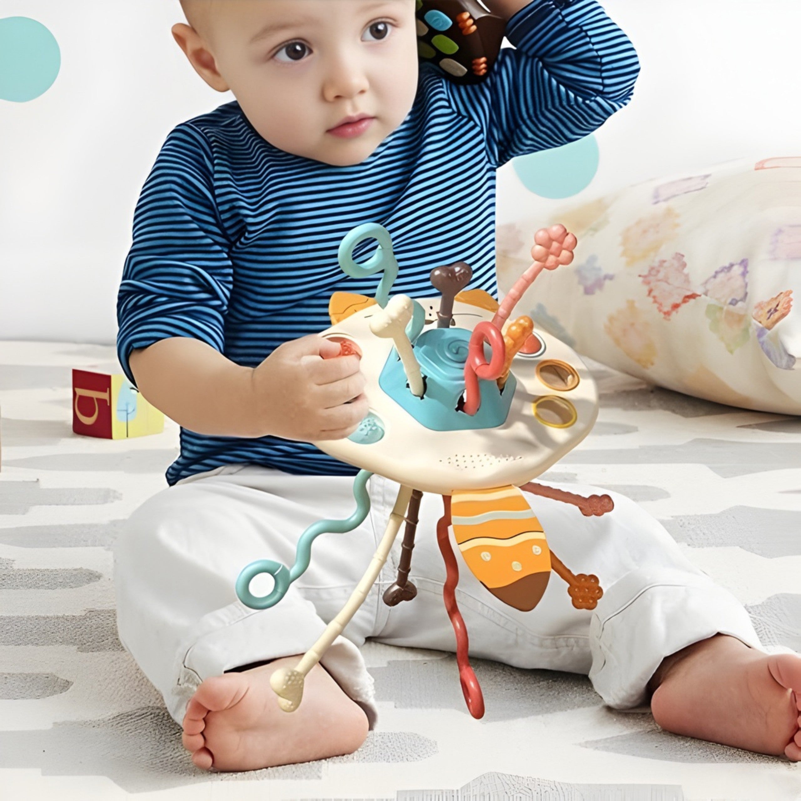 Woopie Baby Montessori Juguete sensorial Sonajero mordedor Zorro multifuncional