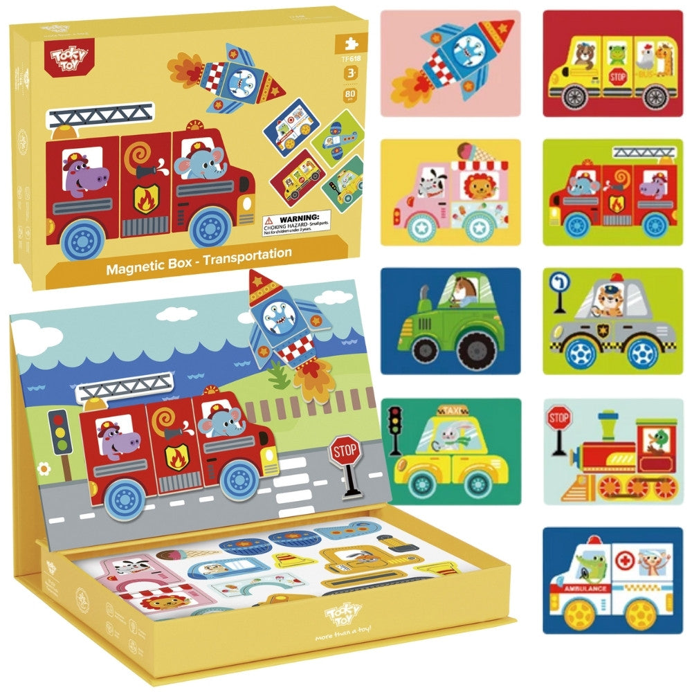 Tooky Toy Монтесори Образователен пъзел Магнитна кутия за деца 80 бр.