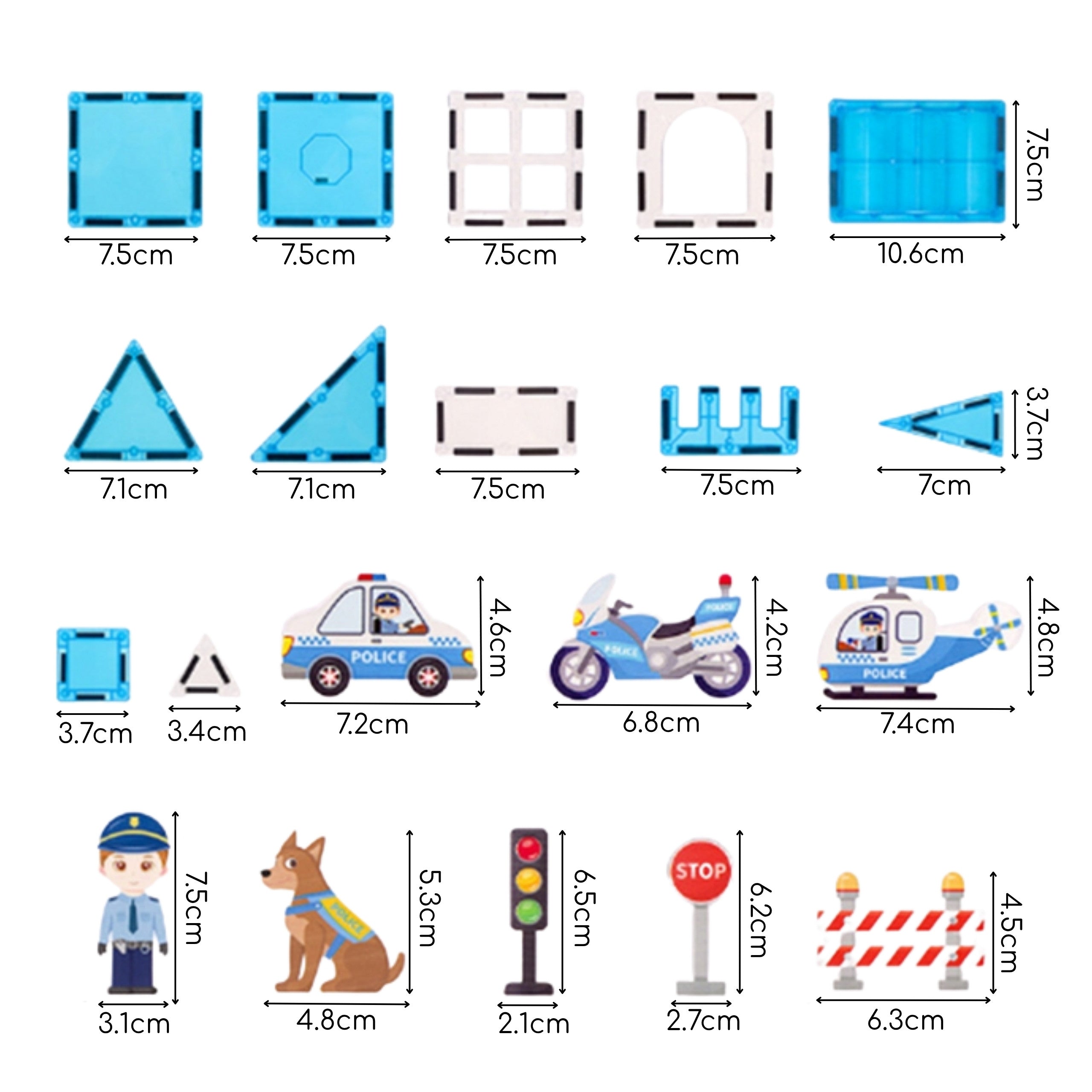 Woopie Magnetic Blocks 3d Police Station Set 42 Pcs.