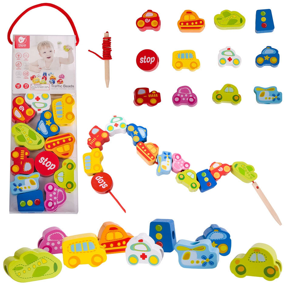 Blocuri de filet din lemn Classic World Trafic Rutier 13 buc.