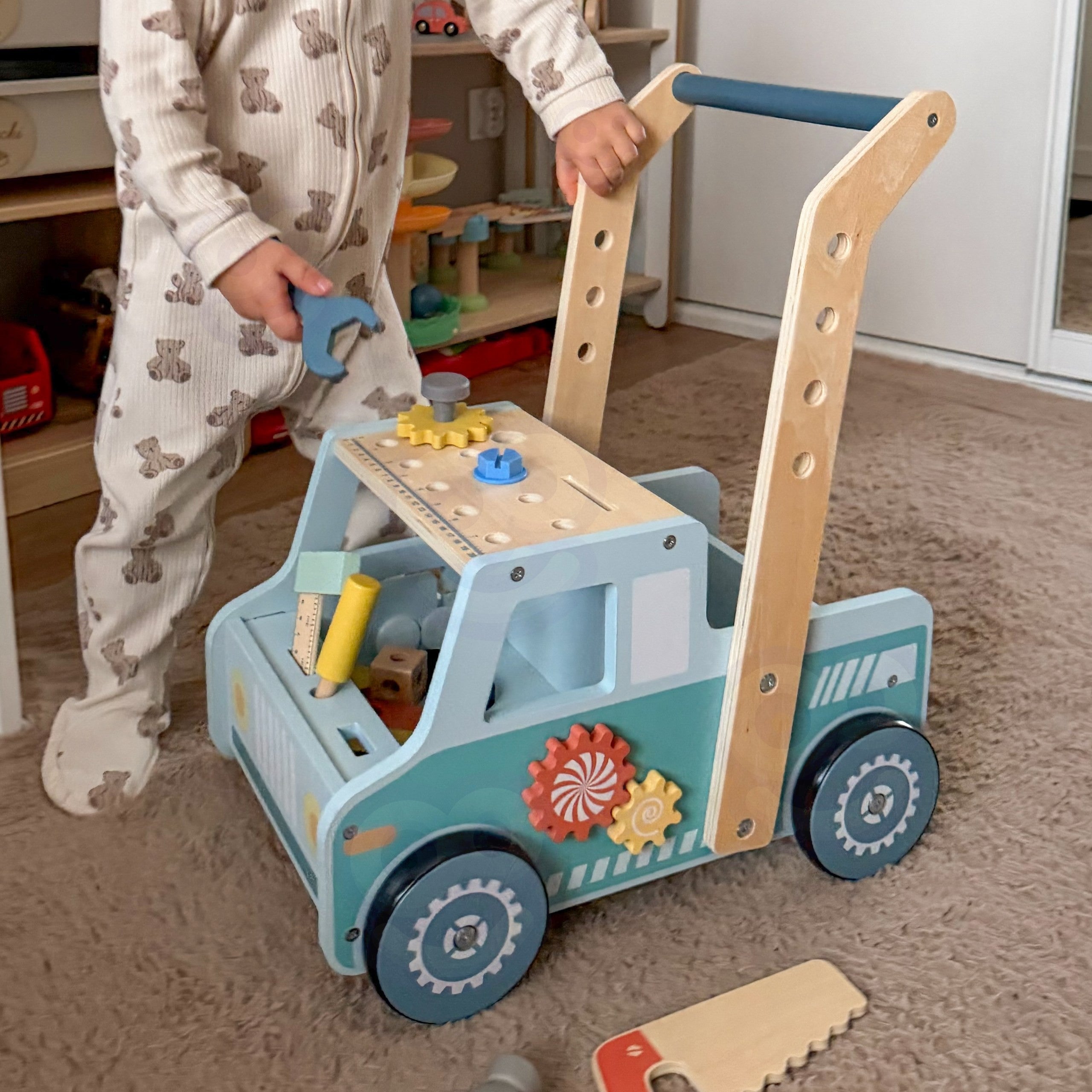 Tooky Toy Walker Car Mini Stem Workshop in legno
