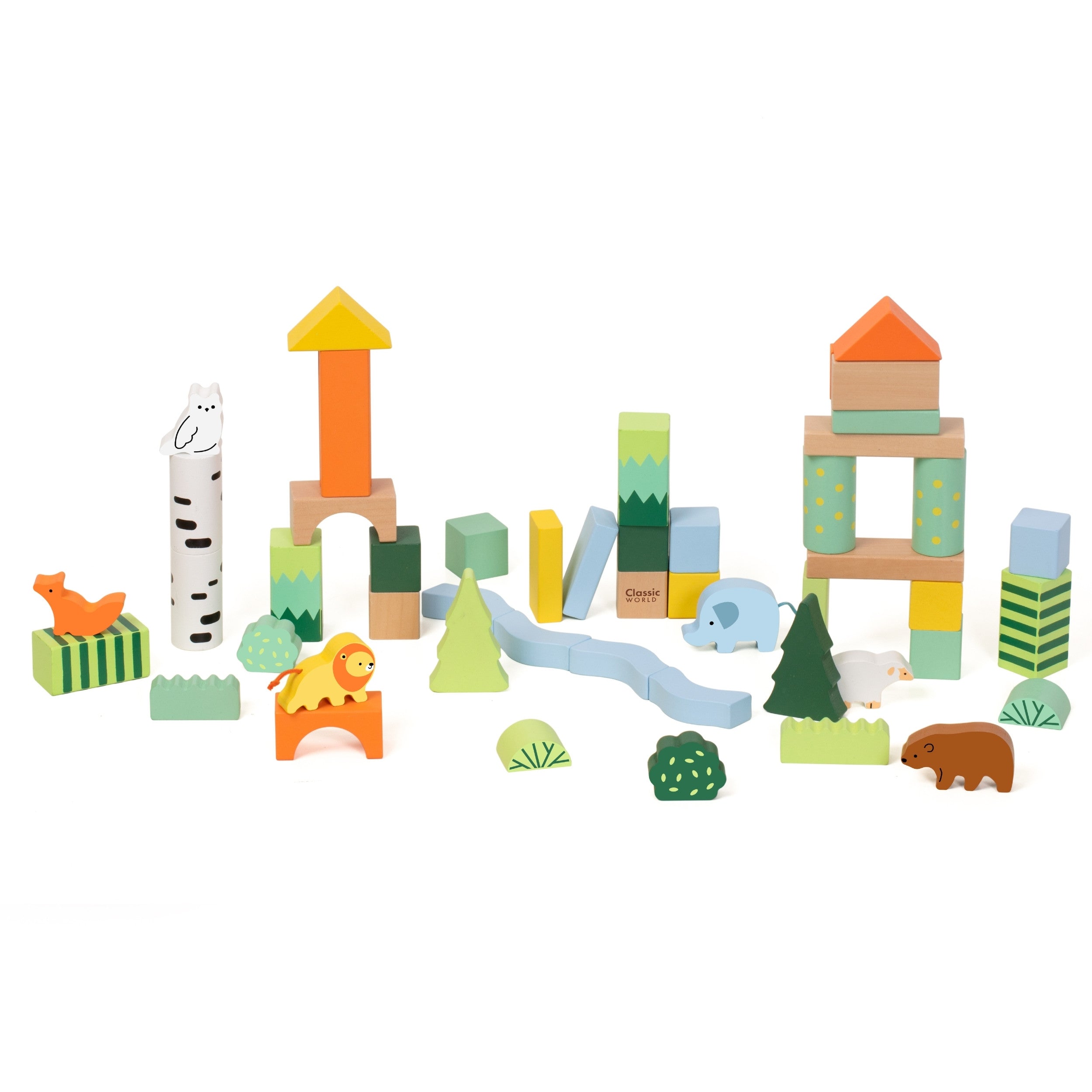 Classic World Set Of Wooden Blocks Forest World 50 Pcs.