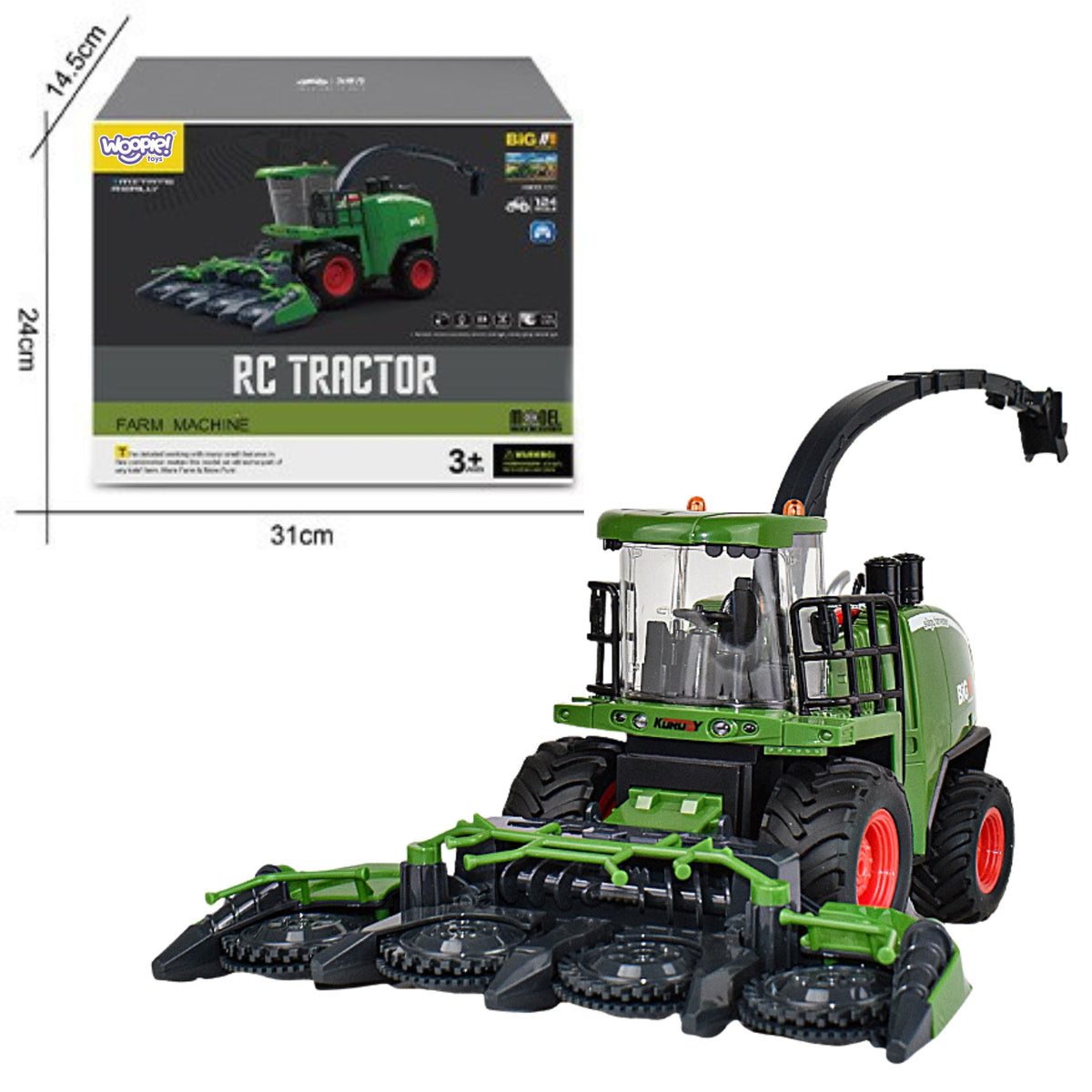 Cosechadora Woopie con kit verde de accionamiento inercial