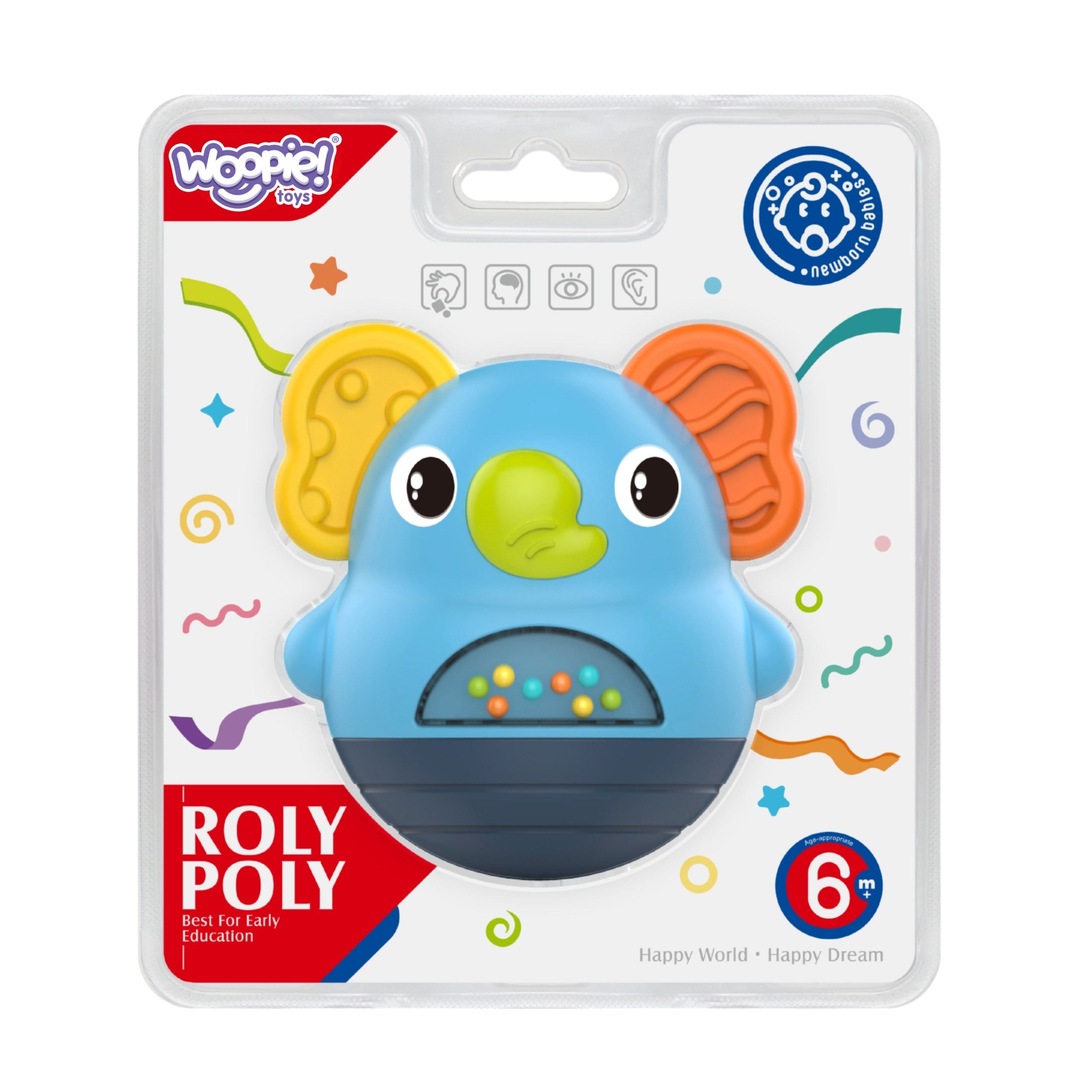 Woopie Baby Baby Olifant Rammelaar Sensorisch Interactief 6m+