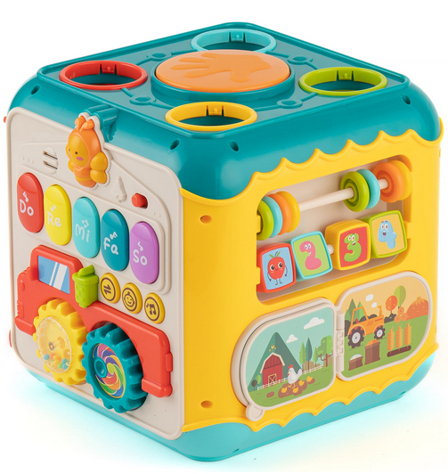 Woopie Baby Multifunkční Montessori Activity Kostka 6v1 - 18m+