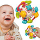 Woopie Baby мека дрънкалка 4 в 1 сензорна играчка за гризалки за бебета 0 м+
