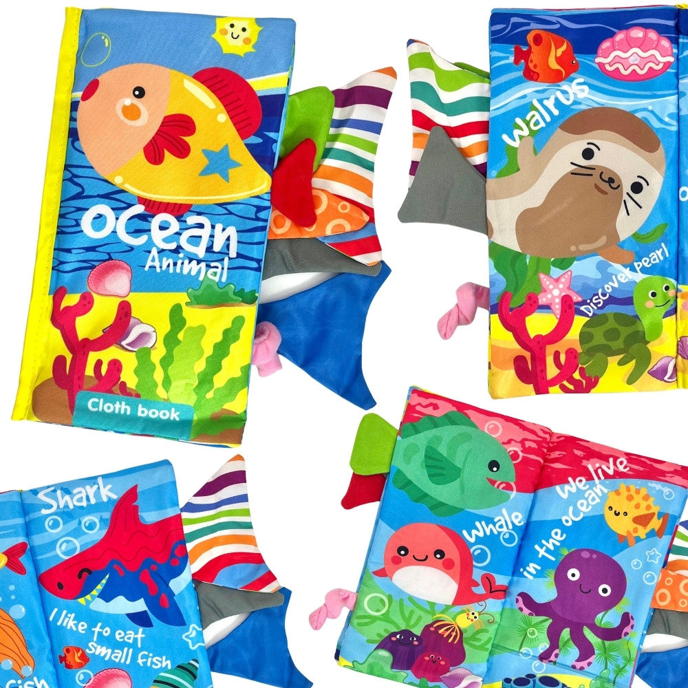 Woopie Шумоляща книжка от плат с опашки на морски животни