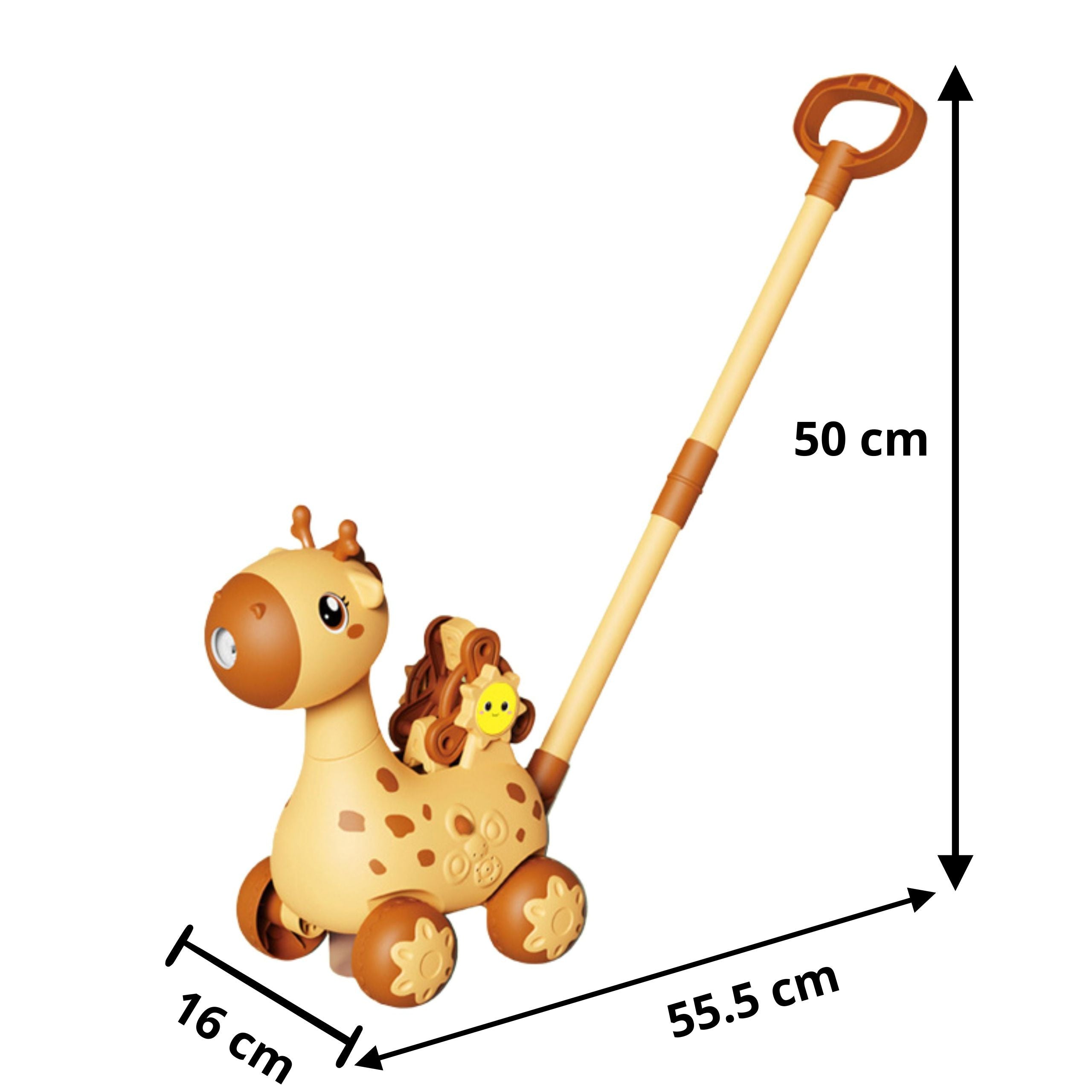 Máquina de burbujas 2 en 1 Woopie Giraffe Pusher para niños
