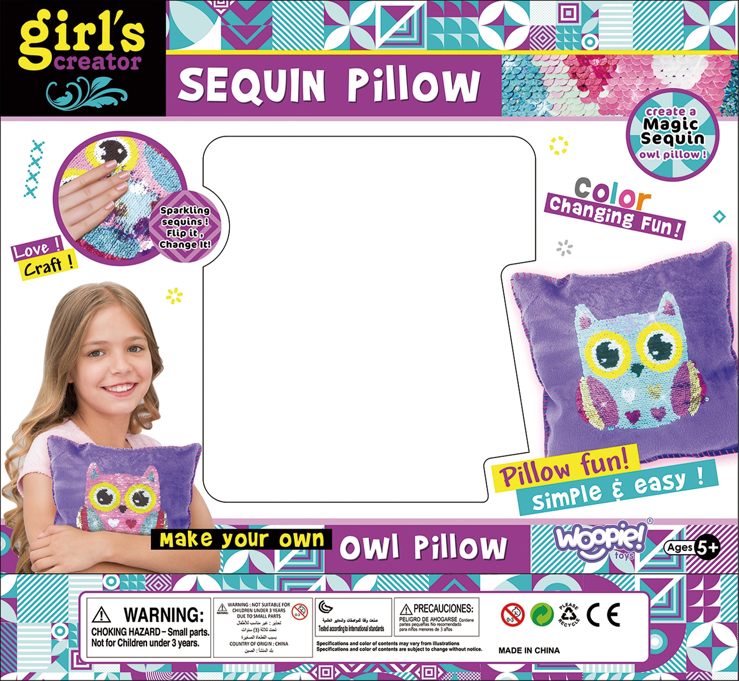 Woopie Art&fun Kreativset Eulenkissen zum Dekorieren